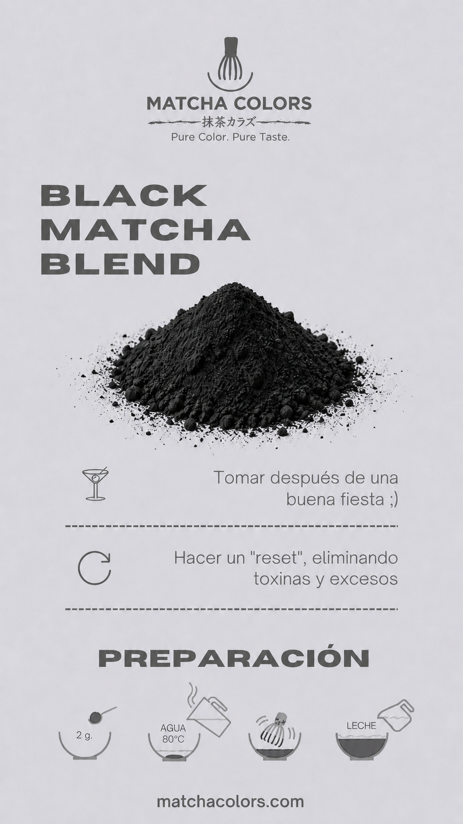 Mélange de matcha noir