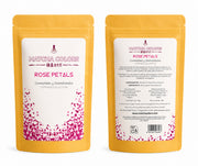 Composición de producto de Rose Petals: doypack frontal y trasero
